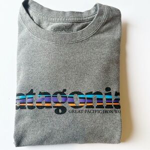 Patagonia Men's Long-Sleeved '73 Text Logo Responsibili-Tee® Gray Small
